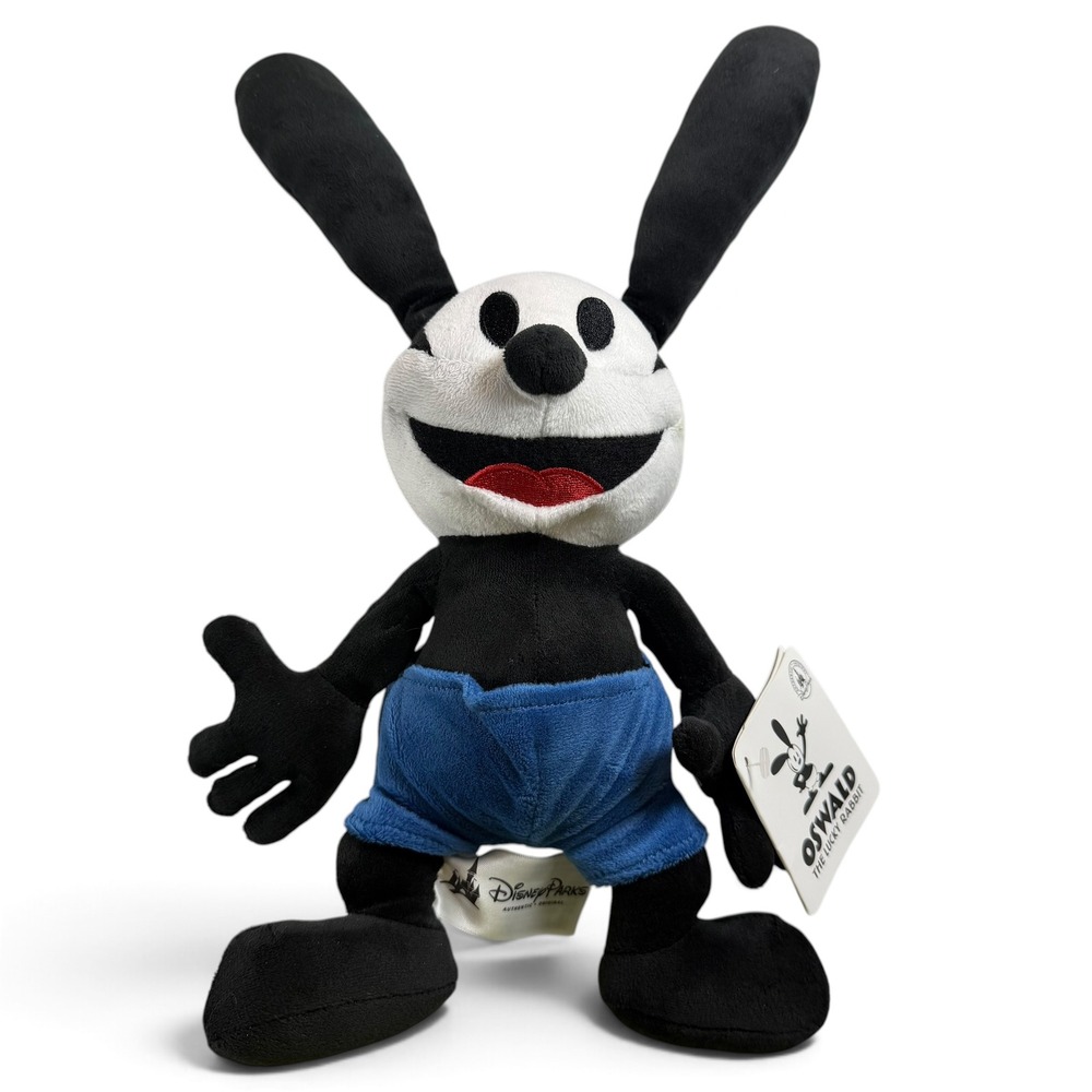 Disney Parks Oswald the Lucky Rabbit Plush 9 Inch Black Blue Soft Toy NWT RARE